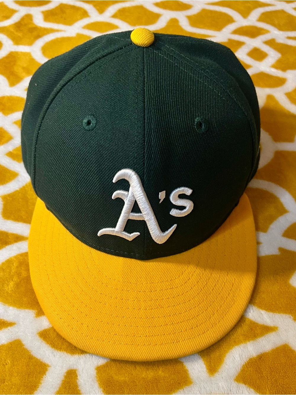 New Era 59FIFTY Oakland Athletics MLB Fitted Cap Hat Green/Yellow 7 1/4